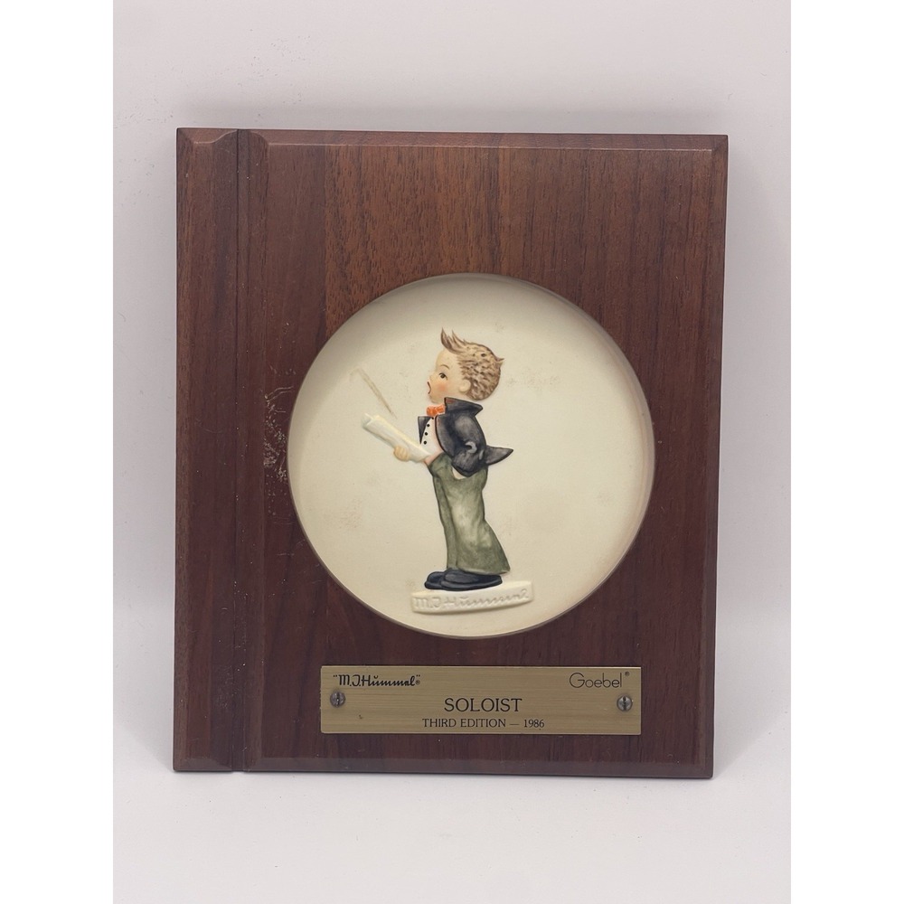 1986 Hummel by‎ Goebel Little Music Makers Soloist Mini Plate in Wood Frame